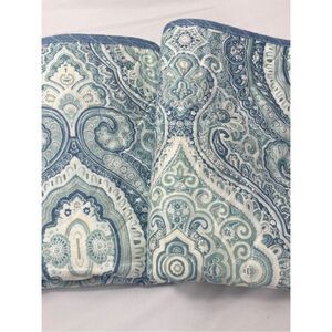 Tommy Bahama blue /aqua green Queen pillow shams 3